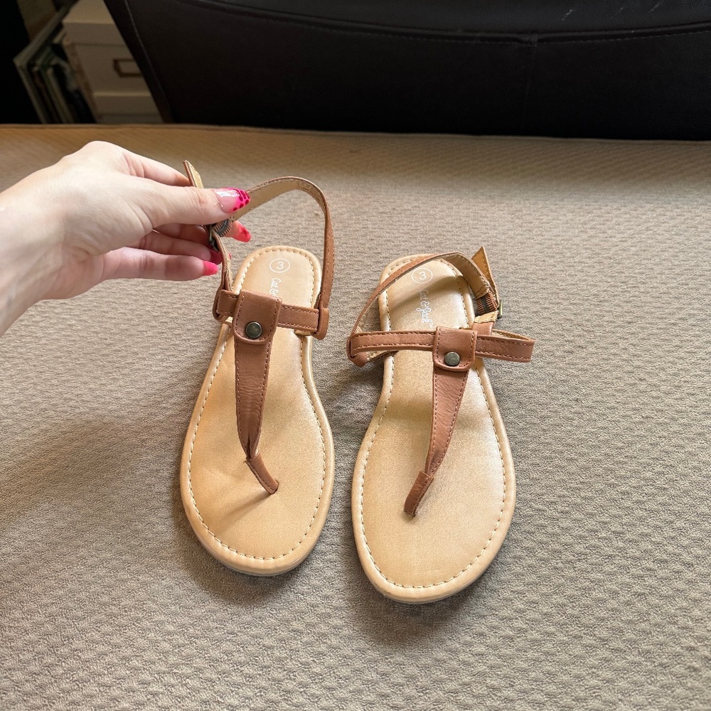 brown flip flops